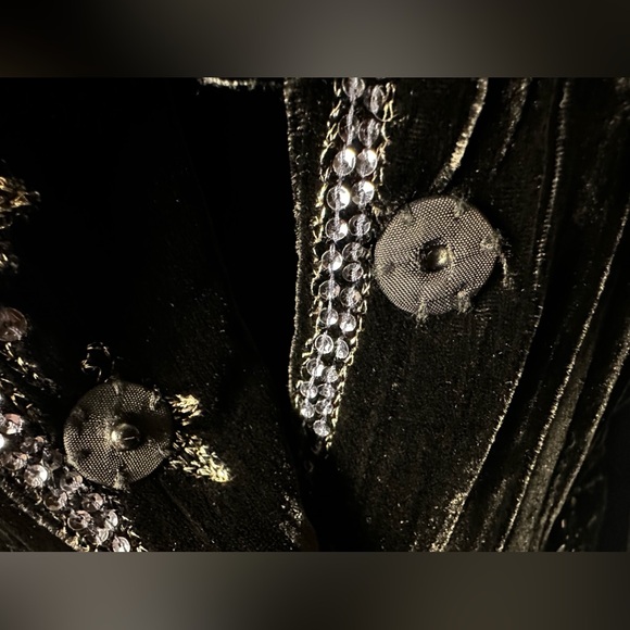 E BY ECI Women’s Sz 8 Artsy Boho Embroidery Burnout Velvet Bead & Sequin Blazer - Picture 7 of 12